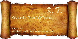 Krauth Teofánia névjegykártya